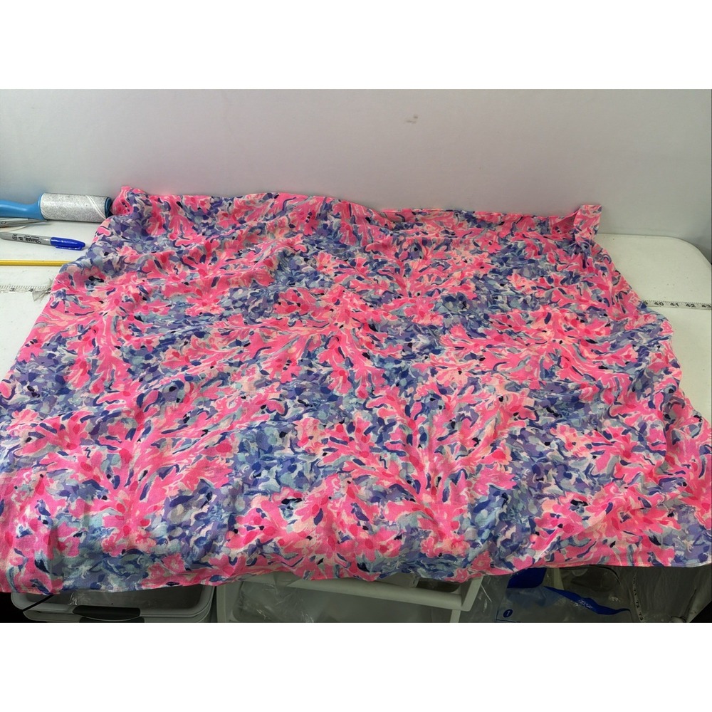 Lilly Pulitzer 100% Cotton Colorful Infinity Scarf Coco Coral Crab Print